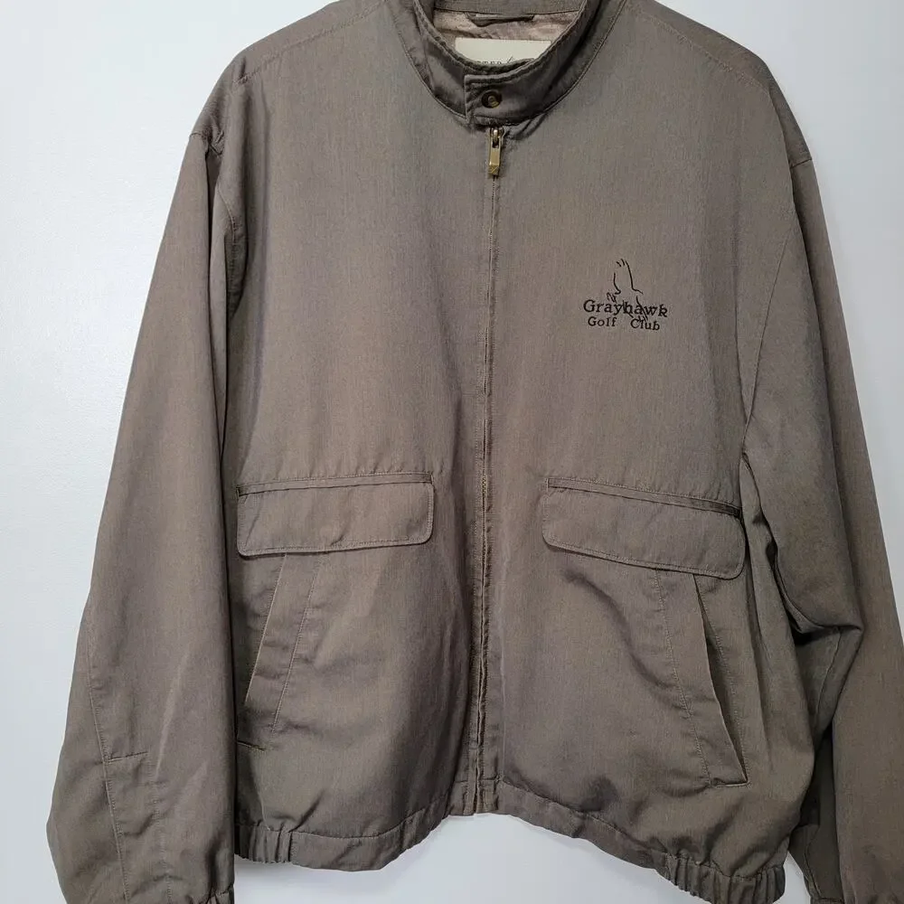 Cutter & Buck Golf Jacket Green Men L Preppy Outerwear Grayhawk Golf Club Casual